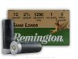 Remington's 12 Ga #6 Game Load is ideally suited for hunting small game such rabbits, coons, and other varmints. This shell holds a tight pattern presenting a formidable adversary to any pesky varmint. The lead shot loaded in Remington shells is made in