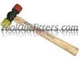 "
Vaughan SF12 VAUSF12 12 Oz Soft Face Hammer
Forged steel head lends force to blows. Supplied with two faces - soft (red) and hard (yellow). Hickory handle. ""Sure-LockÂ®"" wedged.
"Price: $20.54
Source: