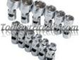 "
S K Hand Tools 1337 SKT1337 12 Piece 1/4"" Drive 6 Point Metric Flex Socket Set
Features and Benefits:
SuperKromeÂ® finish provides long life and maximum corrosion resistance
SureGripÂ® hex design drives the side of the fastener, not the corner
Improved