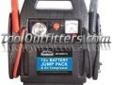 "
Mountain MTN8801a MTN8801A 12 Volt Battery Jump Booster Pack with Air Compressor
Features and Benefits:
Includes built-in air compressor
Built-in work/emergency light
1000 peak amps, 445 cold cranking amps built in battery charger
Rubber-insulated heavy