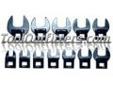 "
V8 Tools 7412 V8T7412 12pc 3/8"" Dr. Metric Crowfoot Wrench Set
The V8 7412 is one of V8's three new crowfoot sets. This is a metric crowfoot set with sizes ranging from 8mm to 19mm. This set is made of drop-forged alloy-steel, is fully polished, and