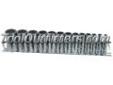 "
K Tool International KTI-22401 KTI22401 13 Piece 3/8"" Drive 12 Point Deep SAE Socket Set
Features and Benefits:
Manufactured from heat-treated chrome vanadium steel
Packaged on socket rail
Includes sizes: 1/4", 5/16", 3/8", 7/16", 1/2", 9/16", 5/8",
