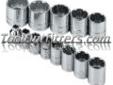 "
S K Hand Tools 4653 SKT4653 13 Piece 3/8"" Drive 12 Point SAE Standard Socket Set
Features and Benefits:
SuperKromeÂ® finish provides long life and maximum corrosion resistance
SureGripÂ® hex design drives the side of the fastener, not the corner
Packaged