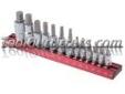 "
Titan 16123 TIT16123 13 Piece SAE Hex Bit Socket Set
Features and Benefits:
S2 alloy steel bits for strength and durability
Handy magnetic rack sticks to ferrous metal surfaces
Anodized red rail
Sizes include: 1/4" Drive: 5/64", 3/32", 7/64", 1/8",