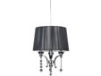 Make a statement with the stylish and classy Renee family with black string shade, decorative crystals and chrome finish. Coordinate with the 3-light chandelier and vanity light. Constructed of Steel/Zinc Diecast Chrome Finish Black String Shade (3) 60W C