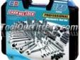 "
Channellock 39068 CHA39068 158 Pieces Mechanic's Tool Set
Features and Benefits:
3/8" and 1/4" drive 72 gear teeth quick release ratchet
Full Polish SAE and Metric Combination Wrenches
3/8" and 1/4" drive chrome vanadium standard and deep sockets
SAE