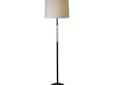 Metal/ Fabric/Acrylic in a Matte Black Finish Clear Glass 120 Volts 1 x 150 Watt Medium Base On-Off Switch Bulbs Not Included UL Listed Not ADA CompliantOverall Dimensions: 16"(W) x 61"(H)All Trend products are produced to the highest of standards, and