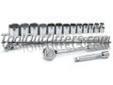 "
S K Hand Tools 4116 SKT4116 16 Piece 1/2"" Drive 6 and 12 Point SAE Complete Socket Set
Features and Benefits:
SuperKromeÂ® finish provides long life and maximum corrosion resistance
SureGripÂ® hex design drives the side of the fastener, not the corner