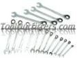 "
K Tool International KTI-45600 KTI45600 16 Piece Metric Ratcheting Reversible Wrench Set
Features and Benefits:
Wrenches feature a sleek, offset-head design for tight access points, slim dimensions for confined areas
Reversible wrenches feature an