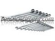 "
S K Hand Tools 86018 SKT86018 16 Piece SuperKromeÂ® Fractional Long Pattern Combination Wrench Set
Features and Benefits:
SuperKromeÂ® finish provides long life and maximum corrosion resistance
SureGripÂ® hex design drives the side of the fastener, not the