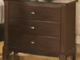 Contact the seller
Warm Cherry Finish Night Stand with 3 Drawers Accent your bedside with this simple night stand. Casually styled, it is crafted with a dark cherry finish that emanates warm brown tones with its presence. Three drawers offer space for