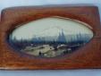I don't know what mountain is in the photo. Maybe someone out there knows? The wood frame appears to be either mahogany or walnut. As-Is condition with a crack in the wood. It measures 6" x 4". $17.50
117111
See more items for sale here: