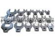 "
V-8 Tools 7917 V8T7917 17 Piece 1/2"" Drive Jumbo Crowfoot Wrench Set
Features and Benefits:
Made of drop forged alloy steel
Fully polished
Comes in a nice display case
Sizes include: 20mm, 21mm, 22mm, 23mm, 24mm, 25mm, 26mm, 27mm, 28mm, 30mm, 32mm,