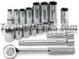 "
S K Hand Tools 94520 SKT94520 18 Piece 3/8"" Drive 6 Point SAE Standard and Deep Complete Socket Set
Features and Benefits:
SuperKromeÂ® finish provides long life and maximum corrosion resistance
SureGripÂ® hex design drives the side of the fastener, not