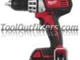 "
Milwaukee Electric Tools 2601-22 MLW2601-22 18V Lithium-Ion Cordless Compact Driver Drill
Features and Benefits
1/2" ratcheting chuck with plastic sleeve
Heavy duty 2 speed metal gear box: 0-350/0-1,400 rpm
Compact length, 7-3/4", fits in tight areas