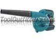 "
Makita BUB182Z MAKBUB182Z 18V LXT Lithium Ion Blower (Tool Only)
Features and Benefits:
Creates 179 MPH wind speed for quick clean ups
Variable 3 speed 0 - 18,000 rpm for optimal control
Up to 12 minutes continuous run time per charge
Compact design at