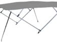 CARVER INDUSTRIES - FOUR BOW SQUARE TUBE BIMINI TOPS-8' WITH MATCHING ZIPPERED STORAGE BOOT Bimini toppings (canvas) with matching storage boot and frames sold separately. No cutout for running light. 1" bright finish aluminum frame. Top height: 48". Top