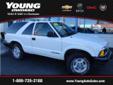 Young Chevrolet Cadillac
1997 Chevrolet Blazer Pre-Owned
$3,990
CALL - 866-774-9448
(VEHICLE PRICE DOES NOT INCLUDE TAX, TITLE AND LICENSE)
Body type
Sport Utility
VIN
1GNCT18W6VK226288
Exterior Color
Summit White
Mileage
121544
Price
$3,990
Make