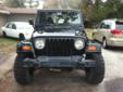 1999 Jeep Wrangler Sahara Edition Black with Tan Cloth Interior
Four-Wheel Drive, Cruise, Tilt, Aftermarket AM/FM Stereo CD, Aluminum Alloy Wheels and Off Road Tires
This Jeep runs EXCELLENT and is truly an OFF ROAD BEAST!!
Priced below Blue Book for a