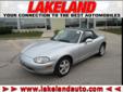 Lakeland
4000 N. Frontage Rd, Sheboygan, Wisconsin 53081 -- 877-512-7159
1999 Mazda MX-5 Miata Pre-Owned
877-512-7159
Price: $8,115
Check out our entire inventory
Click Here to View All Photos (30)
Check out our entire inventory
Description:
Â 
Come and