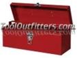 "
International Tool Box HBB-1900RD ITBB528 19"" Metal Hand Tool Box
Features and Benefits
24 and 26 gauge all durable steel construction
Heavy plated latches and durable plastic top handle for easy transportation
Powder coat paint and a full width piano