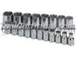 "
S K Hand Tools 1959 SKT1959 19 Piece 1/2"" Drive 6 Point Metric Standard Socket Set
Features and Benefits:
SuperKromeÂ® finish provides long life and maximum corrosion resistance
SureGripÂ® hex design drives the side of the fastener, not the corner