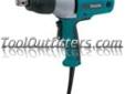 "
Makita TW0350 MAKTW00350 1/2"" Corded Impact Wrench
Features and Benefits:
Impact-resistant aluminum gear case with rubber boot protects the all metal gears and offers increased durability
2,000 impacts per minute for maximum efficiency
Compact and
