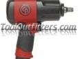 "
Chicago Pneumatic 8941077480 CPT7748 1/2"" Drive Composite Impact Wrench
Features and Benefits:
Extreme torque: 922 ft.lbs of maximum torque in reverse
Extra resistance: Durable steel aluminum alloy back housing
Insulation and comfort: Thermo-plastic