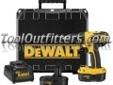 "
Dewalt Tools DC720KA DWTDC720KA 1/2"" Drive Heavy-Duty Compact 18 Volt Cordless Drill/Driver Kit
Features and Benefits:
Compact size allows users to fit into tight spaces, and the LED work light is to increase visibility in confined spaces
Lightweight