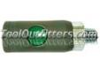 "
Milton Industries S-99788 MILS99788 1/4"" NPT Male, ""T"" Style Safety Coupler
Features and Benefits:
Prevents against accidental disconnects which may cause injury
Double click ensures proper engagement
Maximum air pressure: 225 PSI
Air Flow: 36 SCFM @