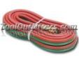"
Firepower 1412-0021 FPW1412-0021 1/4"" x 25' Twin - Line Welding Hose
Features and Beenfits:
Premium quality hose produced to stringent specifications
Meets or exceeds the requirement of RMA and CGA
Grade "R" welding hose is recommended for use with