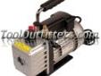 "
FJC, Inc. 6905 FJC6905 1.5 cfm Vacuum Pump
Features and Benefits:
Two stage performance using Twin Port Technologyâ¢
Lightning fast design removes moisture and non-condensible gases that can destroy any A/C system
Lightweight for easy handling
Durable