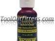 "
Tracer Products TP-3405 TRATP3405 1 oz. Bottles Dye-LiteÂ® All-In-Oneâ¢ Full Spectrum Oil Dye (6 pack)
Features and Benefits
Unique formulations ideal for all oil based fluids
Dye fluoresces yellow-green under both ultraviolet and blue light
Works with