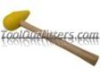 "
FILMTECH LLC 5802 NCT5802 2-3/4"" Teardrop Mallet - Yellow
Features and Benefits:
Made from yellow ultra-high-molecular-weight plastic
Mallets have a mar-free surface
Excellent tool for stretching and forming sheet metal
Genuine hickory handle
Made in