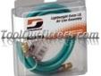 Dynabrade Products 76019 DYB76019 2-Foot Whip Hose
Features and Benefits:
Package shown is 5' whip hose
Allows for easy manuverability of air tool
High flexibility and superior bend radius prevents kinking
Includes 1/4" NPT fittings--one male and one