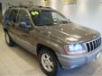 .
2000 Jeep Grand Cherokee
$5763
Call (319) 895-8500
Lynch Ford IA
(319) 895-8500
410 Hwy 30 West,
Mount Vernon, IA 52314
This vehicle is an Laredo equipped with a 4.0, V6, automatic transmission, 4X4, it is a local trade, non-smoker with the following
