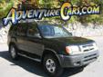 Â .
Â 
2000 Nissan Xterra XE
$4487
Call 877-596-4440
Adventure Chevrolet Chrysler Jeep Mazda
877-596-4440
1501 West Walnut Ave,
Dalton, GA 30720
3.3L V6 SMPI SOHC 12V Gasoline and 4WD. Sleek Black! Perfect Color Combination! If you've been looking to get