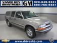 Â .
Â 
2001 Chevrolet S-10
$8998
Call (920) 482-6244 ext. 241
Vande Hey Brantmeier Chevrolet Pontiac Buick
(920) 482-6244 ext. 241
614 North Madison,
Chilton, WI 53014
Whether hauling manure, driving to work or heading into the back country, the S-10 LS can