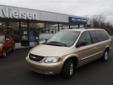 Â .
Â 
2001 Chrysler Town & Country LXi
$7995
Call (219) 525-0929 ext. 41
Nielsen Kia Hyundai
(219) 525-0929 ext. 41
4411 E. Michigan Blvd,
Michigan City, IN 46360
LOADED WITH VALUE! Comes equipped with: Heated Seats, Air Conditioning, Rear Air