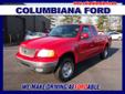 Â .
Â 
2001 Ford F-150 XLT
$6988
Call (330) 400-3422 ext. 182
Columbiana Ford
(330) 400-3422 ext. 182
14851 South Ave,
Columbiana, OH 44408
CARFAX: Buy Back Guarantee, Clean Title, No Accident. 2001 Ford F-150 XLT 4X4. $1,000 below NADA Retail Value. We