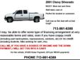 Title 2001 Silverado . Chevy Must see. 2 door truck. Price $1500 DOWN PAYMENT PRICE
(713) 861-6388
Chevy made this car 2001 and it is the Silverado .
Are you interested in 10% FINANCING?
With only $1500 down, I can offer you 10% Interest rate, and a