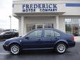 Â .
Â 
2001 Volkswagen Jetta
$7991
Call (877) 892-0141 ext. 121
The Frederick Motor Company
(877) 892-0141 ext. 121
1 Waverley Drive,
Frederick, MD 21702
This is a clean local trade that would make a great vehicle for someone. Use it as a commuter vehicle
