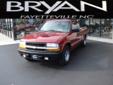 Bryan Honda
"Where Smart Car Shoppers buy!"
2002 CHEVROLET S 10 ( Click here to inquire about this vehicle )
Asking Price $ 7,000.00
If you have any questions about this vehicle, please call
David Johnson or James Simpson
888-619-9585
OR
Click here to