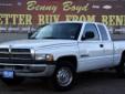 Â .
Â 
2002 Dodge Ram 2500
$7845
Call (855) 613-1115 ext. 463
Benny Boyd Lubbock Used
(855) 613-1115 ext. 463
5721-Frankford Ave,
Lubbock, Tx 79424
This Ram 2500 has a clean vehicle history report. Non-Smoker. Sport Bucket Front Seats. Smooth Automatic