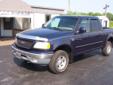 .
2002 Ford F-150 XLT
$10735
Call (724) 954-3872 ext. 72
Gordons Auto Sales Inc.
(724) 954-3872 ext. 72
62 Hadley Road,
Greenville, PA 16125
2002 FORD F150 CREWCAB**4.8LT V-8**AUTOMATIC 4X4**FOG LIGHTS**16 ALLOY WHEELS**TOW PACKAGE**FIBERGLASS CAP**PWR