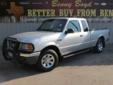 Â .
Â 
2002 Ford Ranger
$13777
Call (855) 417-2309 ext. 18
Benny Boyd CDJ
(855) 417-2309 ext. 18
You Will Save Thousands....,
Lampasas, TX 76550
Very Clean. Powers Windows, Locks , Tilt & Cruise. Rugged Ranch Style Grill Guard. Sliding Rear Window. Side
