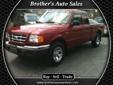 Price: $7900
Make: Ford
Model: Ranger
Color: Cherry Red
Year: 2002
Mileage: 112250
Located at our 245 Washington Ave., Huntington location. New safety inspection and oil change. Has over drive; window visors; chrome wheel covers; and it has a ball hitch.