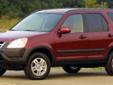 Â .
Â 
2002 Honda CR-V
$7990
Call 1-888-431-1309
For more information call us at 1-888-431-1309
Vehicle Price: 7990
Mileage: 115990
Engine: Gas I4 2.4L/144
Body Style: SUV
Transmission: Automatic
Exterior Color: Silver
Drivetrain: 4WD
Interior Color: -