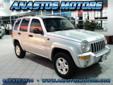 Anastos Motors
4513 Green Bay Road, Â  Kenosha, WI, US -53144Â  -- 877-471-9321
2002 Jeep Liberty Limited
Low mileage
Price: $ 8,391
$100 GAS CARD WITH PURCHASE, JUST FOR SCHEDULING YOUR TEST DRIVE prior to your visit!! CALL 888-635-0509 TO