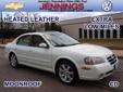 Jennings Chevrolet Volkswagen
241 Waukegan Road, Â  Glenview, IL, US -60025Â  -- 847-212-5653
2002 Nissan Maxima GLE
Low mileage
Price: $ 11,450
Click here for finance approval 
847-212-5653
About Us:
Â 
Â 
Contact Information:
Â 
Vehicle Information:
Â 
